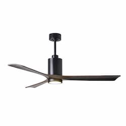 42-in 16W Patricia-3 Ceiling Fan w/Light, DC, 6-Speed, 3-Walnut Blades, Matte Black