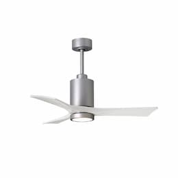 Matthews Fan 42-in 16.6W Patricia Ceiling Fan w/ LED Light Kit, DC, 6-Speed, 3-White Blades, Nickel