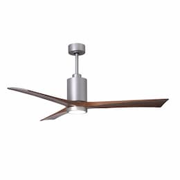 42-in 16W Patricia-3 Ceiling Fan w/Light, DC, 6-Speed, 3-Walnut Blades, Brushed Nickel