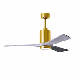 52-in 32W Patricia-3 Ceiling Fan, Barn Wood Blades, Brushed Brass