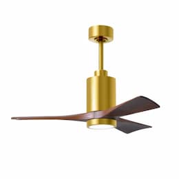 42-in 16W Patricia-3 Ceiling Fan, Walnut Blades, Brushed Brass