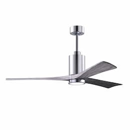 42-in 16W Patricia-3 Ceiling Fan w/Light, DC, 6-Speed, 3-Barn Wood Blade, Polished Chrome