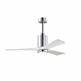 Matthews Fan 52-in 32W Patricia Ceiling Fan w/ LED Light Kit, DC, 6-Speed, 3-White Blades, Chrome