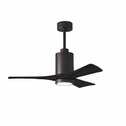 Matthews Fan 42-in 16.6W Patricia Ceiling Fan w/ LED Light Kit, DC, 6-Speed, 3-Black Blades, Bronze