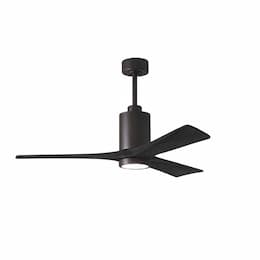 52-in 32W Patricia Ceiling Fan w/ LED Light Kit, DC, 6-Speed, 3-Black Blades, Bronze