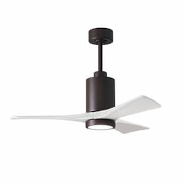 Matthews Fan 42-in 16.6W Patricia Ceiling Fan w/ LED Light Kit, DC, 6-Speed, 3-White Blades, Bronze