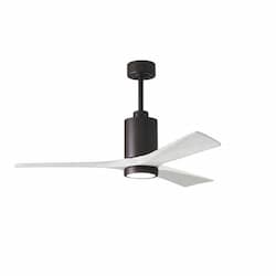 52-in 32W Patricia Ceiling Fan w/ LED Light Kit, DC, 6-Speed, 3-White Blades, Bronze