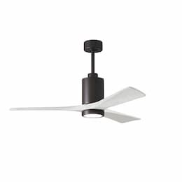 Matthews Fan 52-in 32W Patricia Ceiling Fan w/ LED Light Kit, DC, 6-Speed, 3-White Blades, Bronze