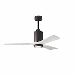 Matthews Fan 60-in 32W Patricia Ceiling Fan w/ LED Light Kit, DC, 6-Speed, 3-White Blades, Bronze