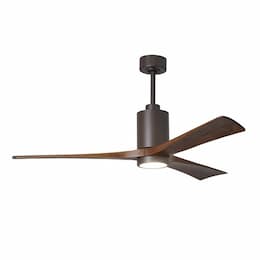 42-in 16W Patricia-3 Ceiling Fan w/Light, DC, 6-Speed, 3-Walnut Blade, Textured Bronze