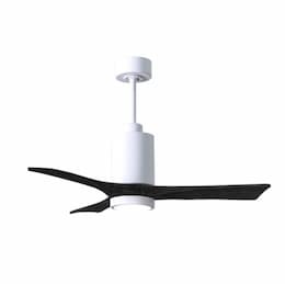 42-in 16.6W Patricia Ceiling Fan w/ LED Light Kit, DC, 6-Speed, 3-Black Blades, White