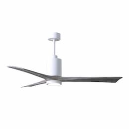 52-in 32W Patricia-3 Ceiling Fan w/Light, DC, 6-Speed, 3-Barn Wood Blades, Gloss White