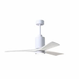 60-in 32W Patricia Ceiling Fan w/ LED Light Kit, DC, 6-Speed, 3-White Blades, White