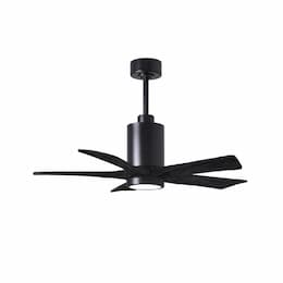 42-in 30W Patricia Ceiling Fan, LED Light Kit, DC, 6-Speed, 5-Black Blades, Black