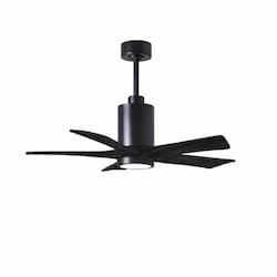 Matthews Fan 60-in 31W Patricia Ceiling Fan, LED Light Kit, DC, 6-Speed, 5-Black Blades, Black