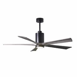 60-in 31W Patricia-5 Ceiling Fan w/Light, DC, 6-Speed, 5-Barn Wood Blades, Matte Black