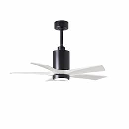 Matthews Fan 52-in 32W Patricia Ceiling Fan, LED Light Kit, DC, 6-Speed, 5-White Blades, Black