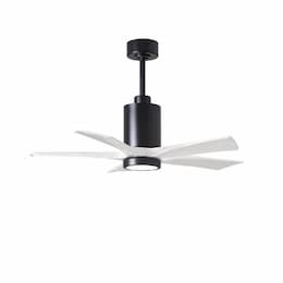 Matthews Fan 60-in 31W Patricia Ceiling Fan, LED Light Kit, DC, 6-Speed, 5-White Blades, Black