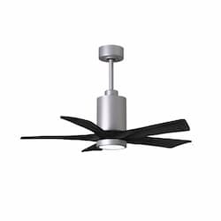 42-in 30W Patricia Ceiling Fan, LED Light Kit, DC, 6-Speed, 5-Black Blades, Nickel