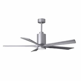 52-in 31W Patricia-5 Ceiling Fan w/Light, DC, 6-Speed, 5-Barn Wood Blades, Brushed Nickel