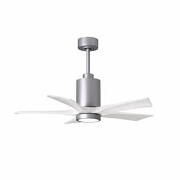 Matthews Fan 42-in 30W Patricia Ceiling Fan, LED Light Kit, DC, 6-Speed, 5-White Blades, Nickel