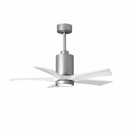 Matthews Fan 52-in 32W Patricia Ceiling Fan, LED Light Kit, DC, 6-Speed, 5-White Blades, Nickel