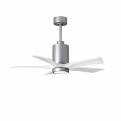 Matthews Fan 60-in 31W Patricia Ceiling Fan, LED Light Kit, DC, 6-Speed, 5-White Blades, Nickel