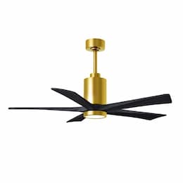 52-in 31W Patricia-5 Ceiling Fan, Matte Black Blades, Brushed Brass