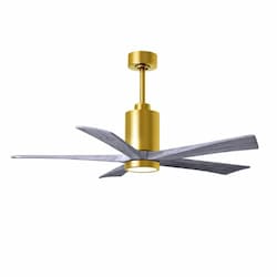 52-in 31W Patricia-5 Ceiling Fan, Barn Wood Blades, Brushed Brass