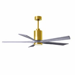 60-in 31W Patricia-5 Ceiling Fan, Barn Wood Blades, Brushed Brass