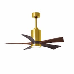 42-in 30W Patricia-5 Ceiling Fan, Walnut Blades, Brushed Brass