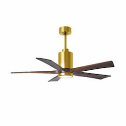 52-in 31W Patricia-5 Ceiling Fan, Walnut Blades, Brushed Brass