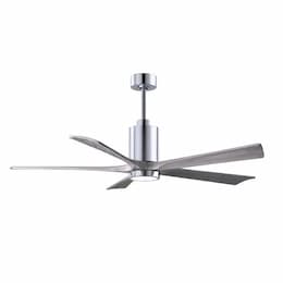 42-in 30W Patricia-5 Ceiling Fan w/Light, DC, 6-Speed, 5-Barn Wood Blade, Polished Chrome