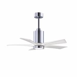 Matthews Fan 60-in 31W Patricia Ceiling Fan, LED Light Kit, DC, 6-Speed, 5-White Blades, Chrome