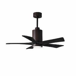 60-in 31W Patricia Ceiling Fan, LED Light Kit, DC, 6-Speed, 5-Black Blades, Bronze