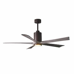 52-in 31W Patricia-5 Ceiling Fan w/Light, DC, 6-Speed, 5-Barn Wood Blade, Textured Bronze