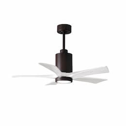 Matthews Fan 42-in 30W Patricia Ceiling Fan, LED Light Kit, DC, 6-Speed, 5-White Blades, Bronze