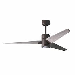 52-in 32W Super Janet Ceiling Fan w/Light, DC, 6-Speed, 3-Barn Wood Blade, Bronze