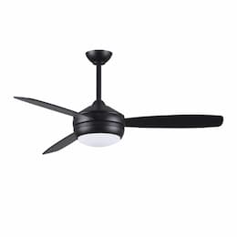 52-in 61W T-24 Ceiling Fan w/Light, AC, 3-Speed, 3-Old Oak/Matte Black Blade, Matte Black