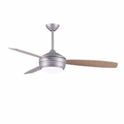 52-in 61W T-24 Ceiling Fan w/Light, AC, 3-Speed, 3-Maple/Barn Wood Blades, Brushed Nickel