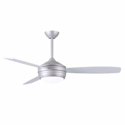 52-in 61W T-24 Ceiling Fan, LED Light Kit, AC, 3-Speed, 3-White/Nickel Blades, Nickel