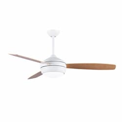 52-in 61W T-24 Ceiling Fan w/Light, AC, 3-Speed, 3-Maple/Barn Wood Blades, Matte White