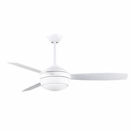 52-in 61W T-24 Ceiling Fan, LED Light Kit, AC, 3-Speed, 3-White/Nickel Blades, White