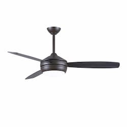 52-in 61W T-24 Ceiling Fan w/Light, AC, 3-Speed, 3-Old Oak/Black Blade, Textured Bronze