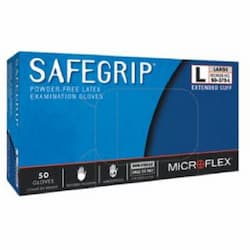 Large Blue Latex SafeGrip Examination Gloves