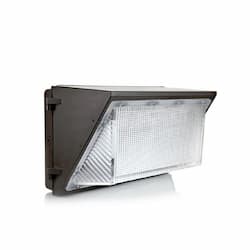 60W Semi Cut-Off LED Wall Pack w/ Photocell, 7200 lm, 100V-277V, 5000K, Black