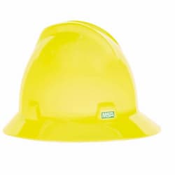 MSA Protective Hat, Yellow-Green, Fas-Trac Ratchet 