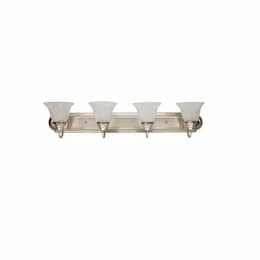 40W LED Vanity Light Fixture, 4 Light, 3200 lm, 2700K, Nickel