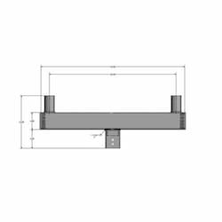 Square Mounting Bracket, 2 Arm, 180 Degree Angle