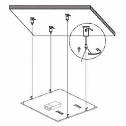 2X2 Cable Hanging Kit for Edge-Lit & Back-Lit Flat Panels